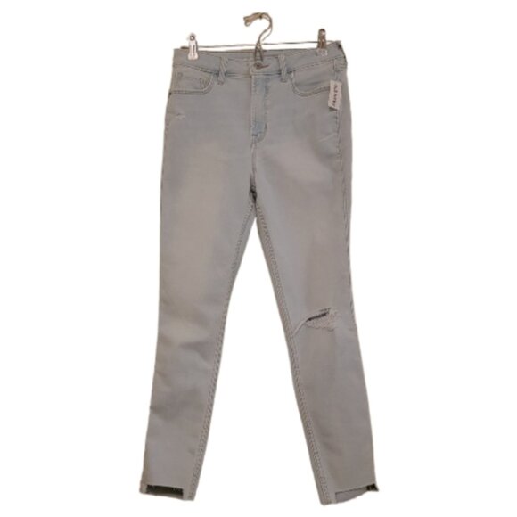 Old Navy Denim - Light Blue Old Navy Women's High Waisted Stretch Super Skinny Ripped Jeana